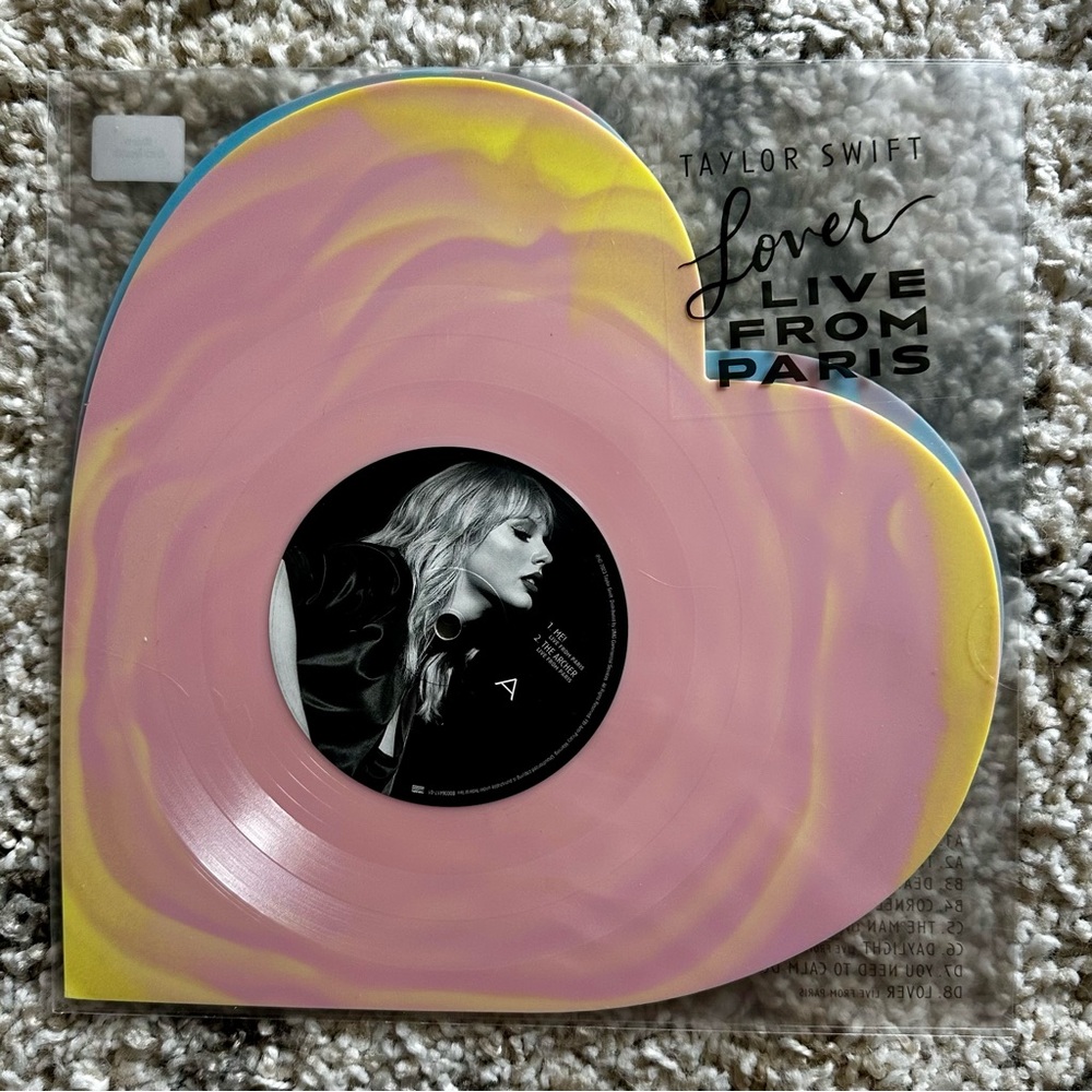 Taylor Swift Lover (Live From Paris) LLFP Heart Shaped Vinyl